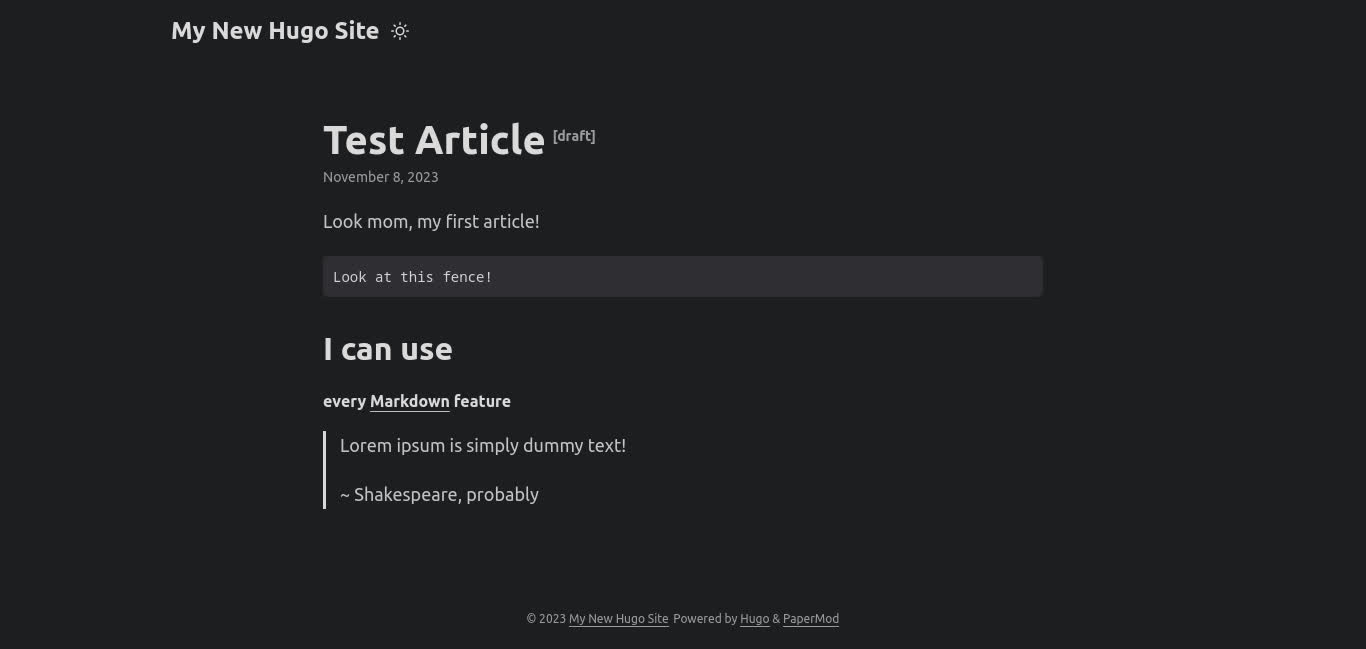 Here's a test article A test article